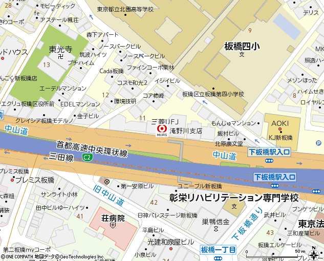 滝野川支店付近の地図